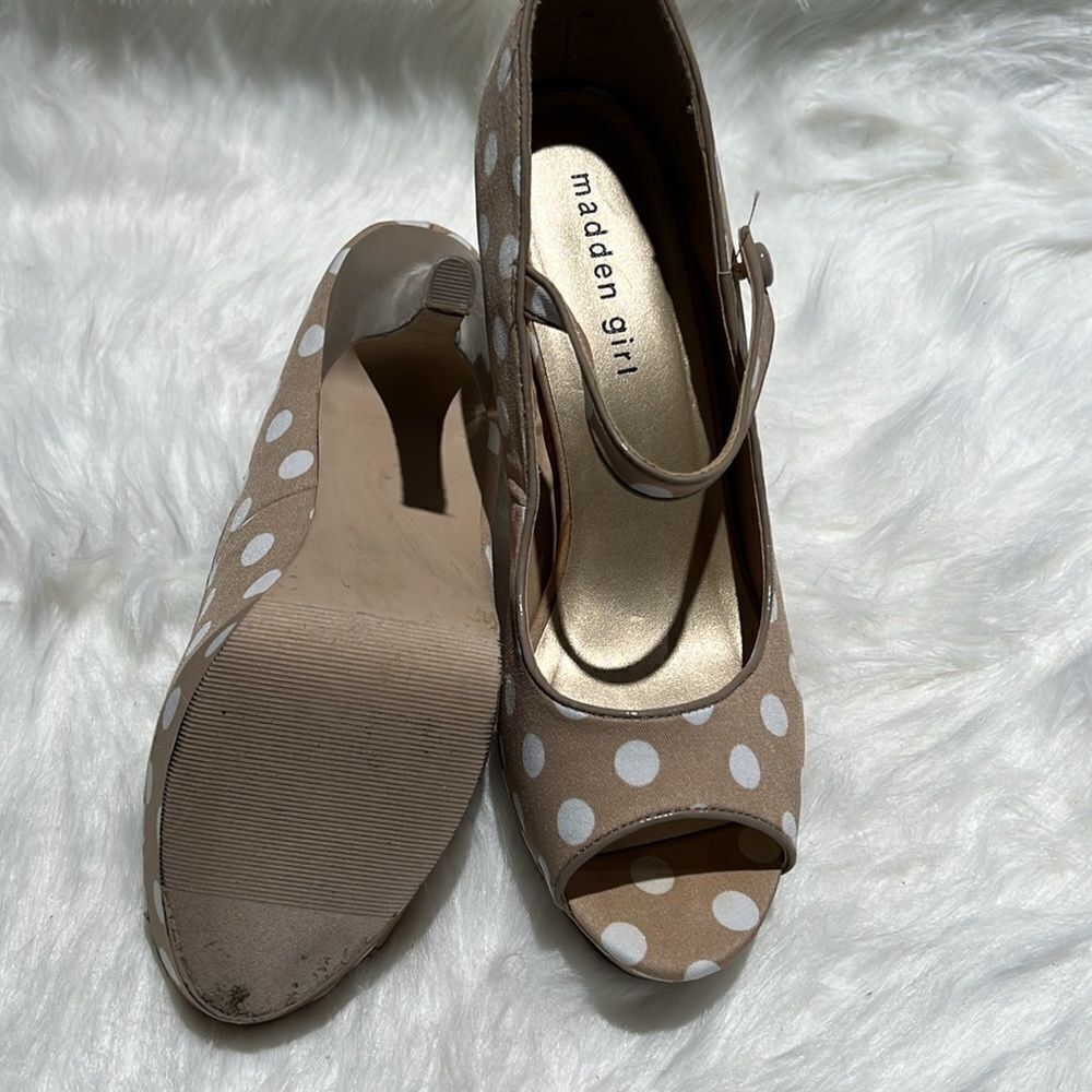 Madden Girl "Lyon" Polka Dot‎ Peep Toe Pumps. Size 8.5.  B72 - Picture 11 of 11